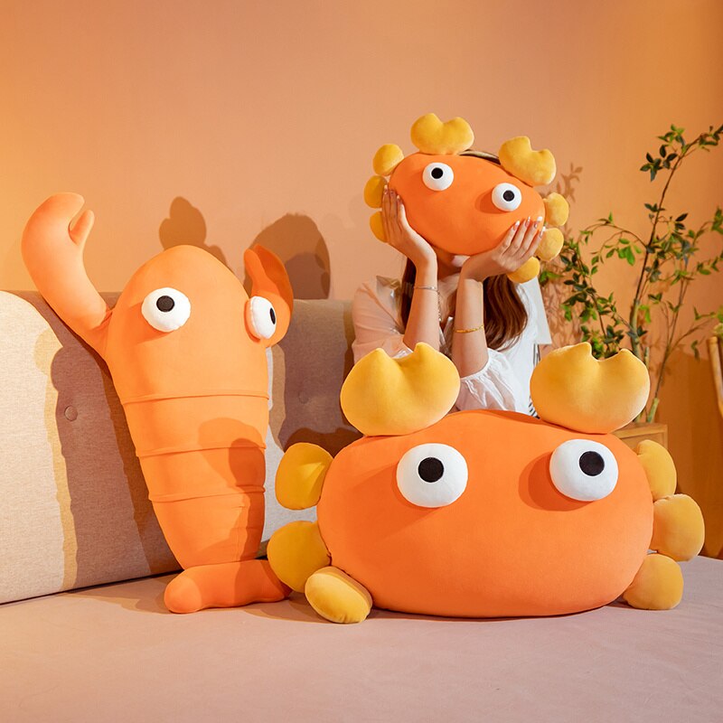 Kawaii Orange Crab & Lobster Plushie - Kawaiies - Adorable - Cute - Plushies - Plush - Kawaii