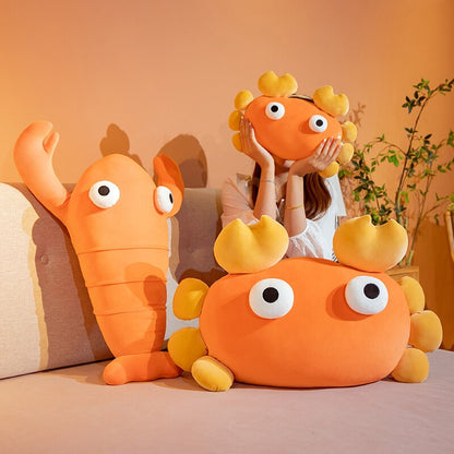 Kawaii Orange Crab & Lobster Plushie - Kawaiies - Adorable - Cute - Plushies - Plush - Kawaii