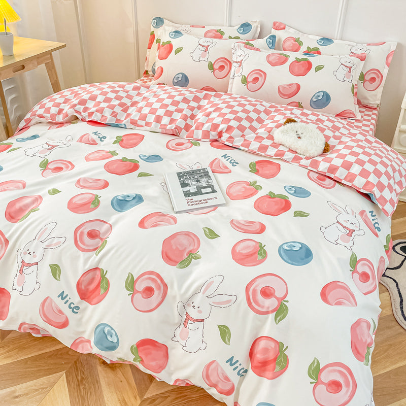 Kawaii Pastel Peach Bunny Bedding Set - Kawaiies - Adorable - Cute - Plushies - Plush - Kawaii