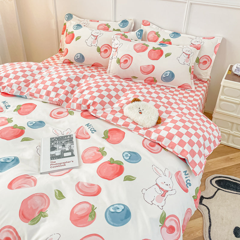 Kawaii Pastel Peach Bunny Bedding Set - Kawaiies - Adorable - Cute - Plushies - Plush - Kawaii