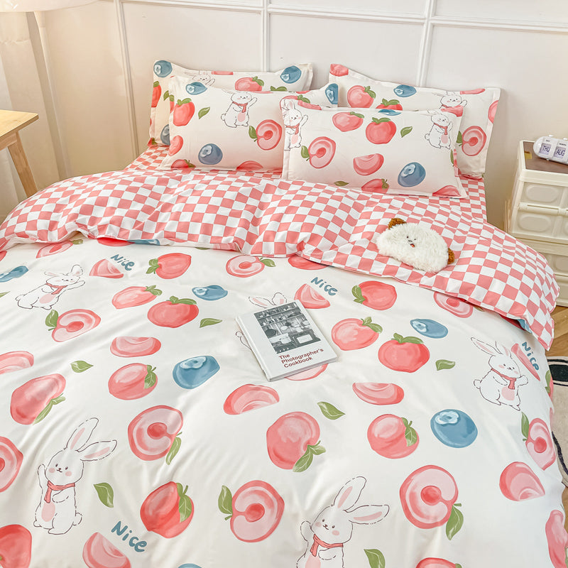 Kawaii Pastel Peach Bunny Bedding Set - Kawaiies - Adorable - Cute - Plushies - Plush - Kawaii