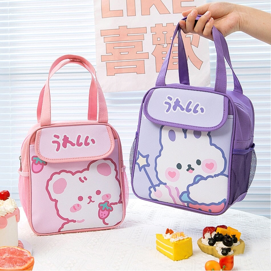 Kawaii Pink Bear Lunch Bag Collection – Kawaiies