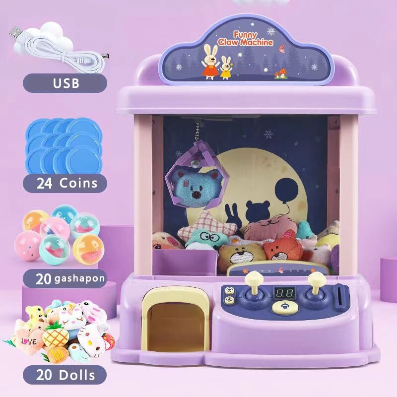Kawaii Purple Bunny & Blue Bear Claw Machine Toy | NEW - Kawaiies - Adorable - Cute - Plushies - Plush - Kawaii