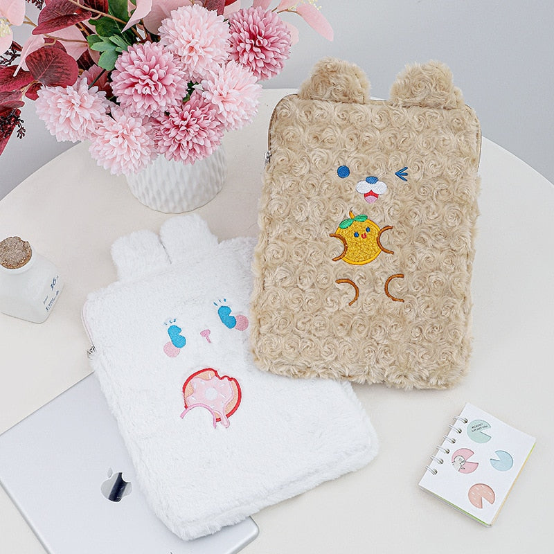 Kawaii Rabbit & Bear iPad Case Pouch Cover - Kawaiies - Adorable - Cute - Plushies - Plush - Kawaii