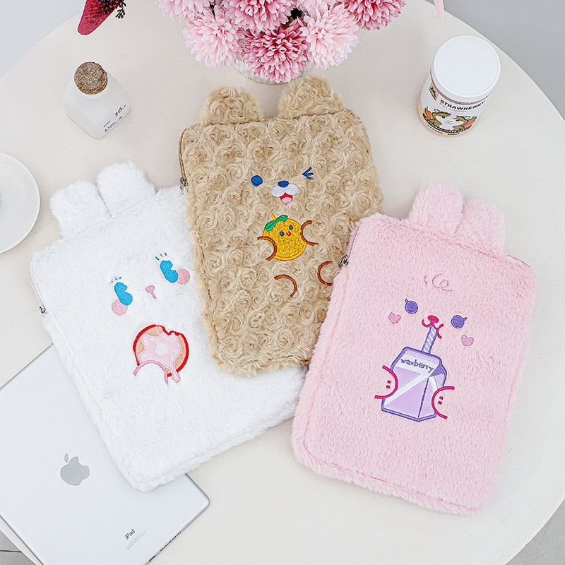 Kawaii Rabbit & Bear iPad Case Pouch Cover - Kawaiies - Adorable - Cute - Plushies - Plush - Kawaii