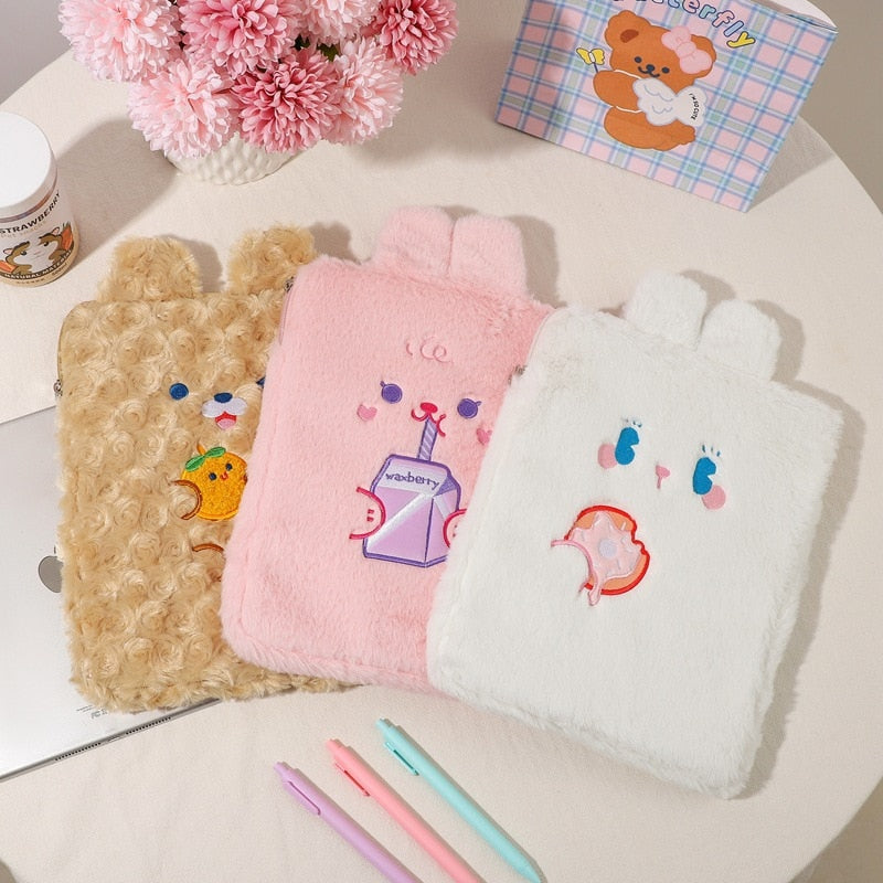 Kawaii Rabbit & Bear iPad Case Pouch Cover - Kawaiies - Adorable - Cute - Plushies - Plush - Kawaii