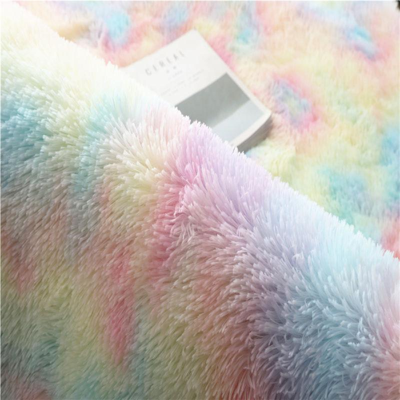 Kawaii Soft Faux Fur Rainbow Rug - Kawaiies - Adorable - Cute - Plushies - Plush - Kawaii