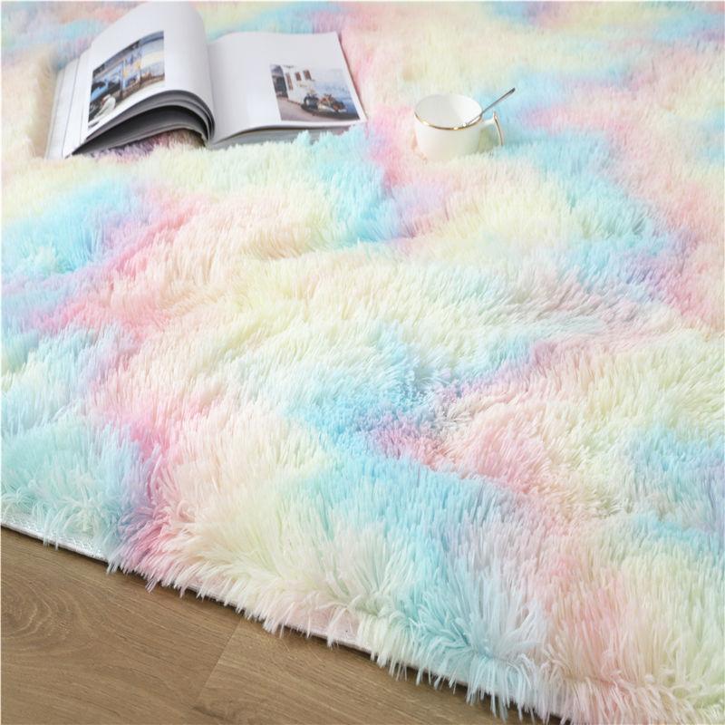 Kawaii Soft Faux Fur Rainbow Rug - Kawaiies - Adorable - Cute - Plushies - Plush - Kawaii