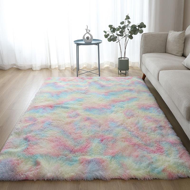 Kawaii Soft Faux Fur Rainbow Rug - Kawaiies - Adorable - Cute - Plushies - Plush - Kawaii