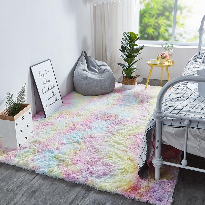 Kawaii Soft Faux Fur Rainbow Rug - Kawaiies - Adorable - Cute - Plushies - Plush - Kawaii