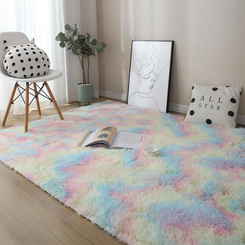 Kawaii Soft Faux Fur Rainbow Rug - Kawaiies - Adorable - Cute - Plushies - Plush - Kawaii