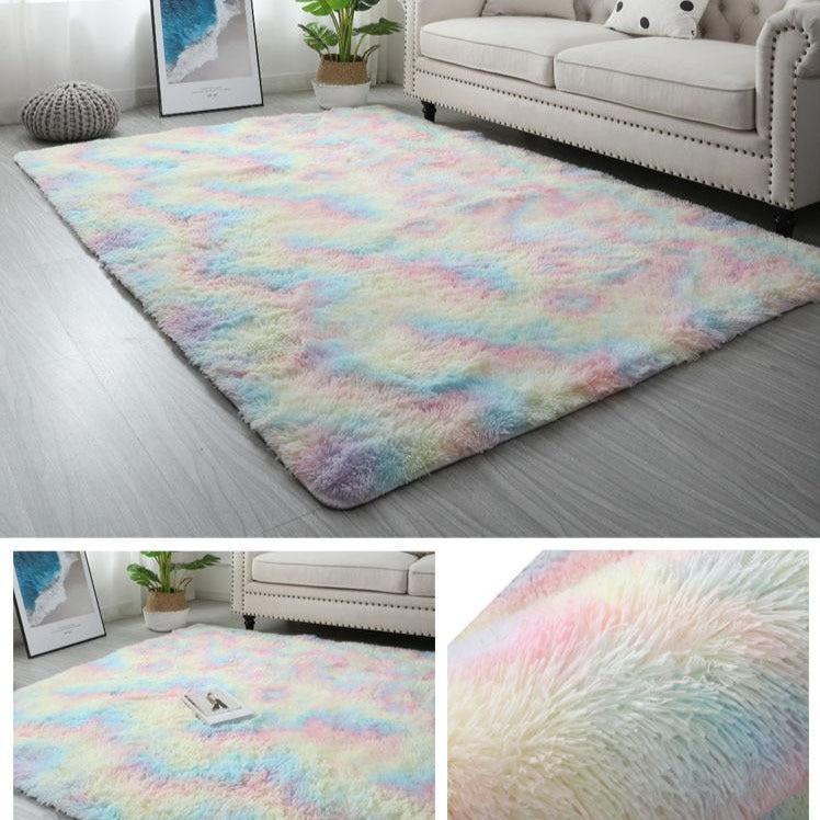 Kawaii Soft Faux Fur Rainbow Rug - Kawaiies - Adorable - Cute - Plushies - Plush - Kawaii