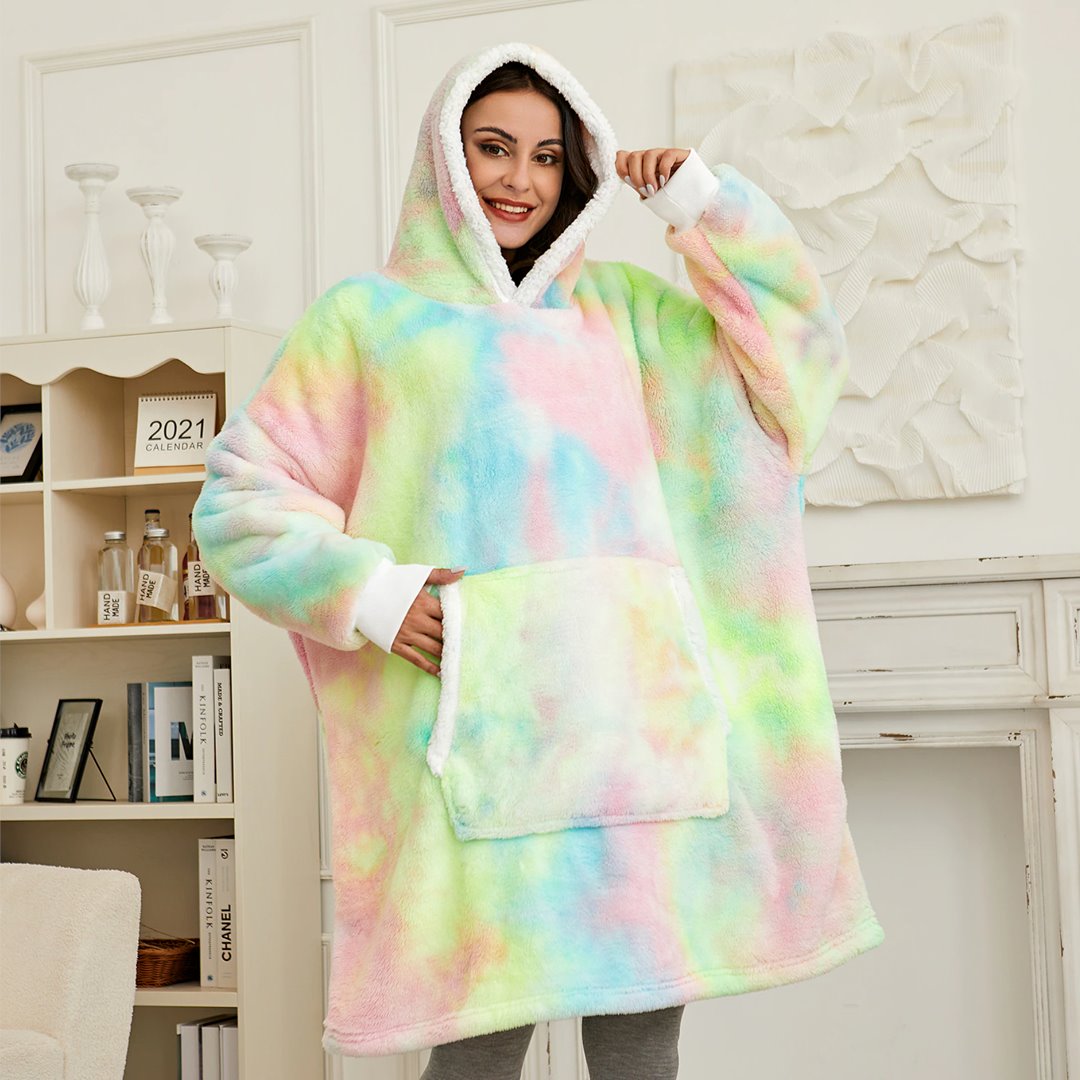 Kawaii Rainbow Oversized Thick Blanket Hoodie – Kawaiies