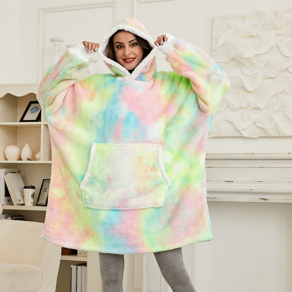 Kawaii Rainbow Oversized Thick Blanket Hoodie - Kawaiies - Adorable - Cute - Plushies - Plush - Kawaii