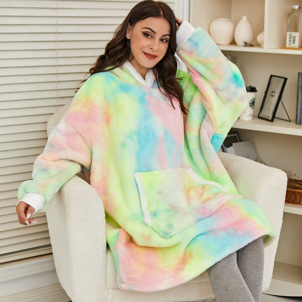 Kawaii Rainbow Oversized Thick Blanket Hoodie - Kawaiies - Adorable - Cute - Plushies - Plush - Kawaii