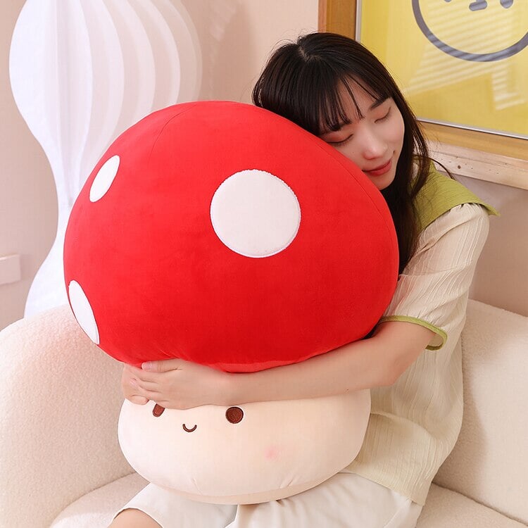 Kawaii Red Brown White Mushroom Plushie Family - Kawaiies - Adorable - Cute - Plushies - Plush - Kawaii