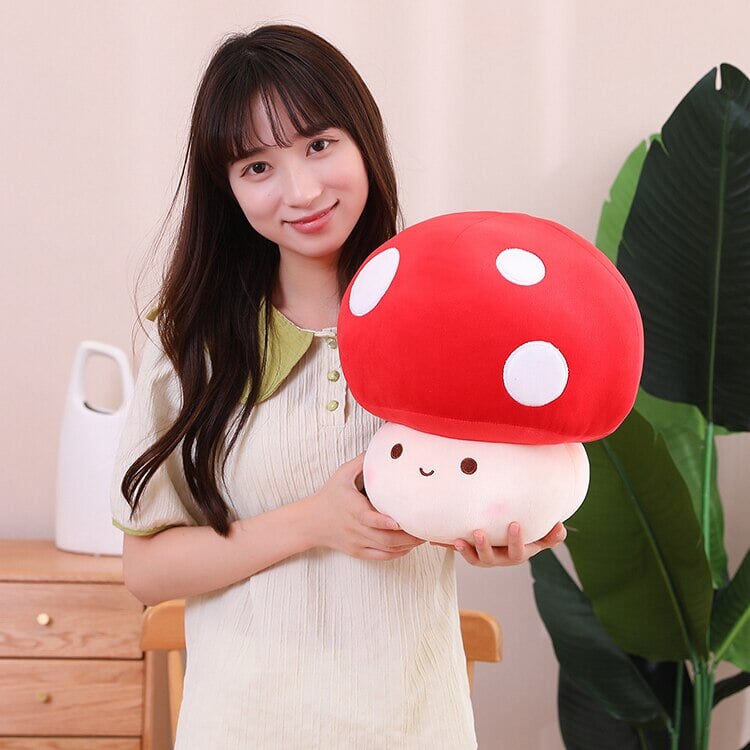 Kawaii Red Brown White Mushroom Plushie Family - Kawaiies - Adorable - Cute - Plushies - Plush - Kawaii