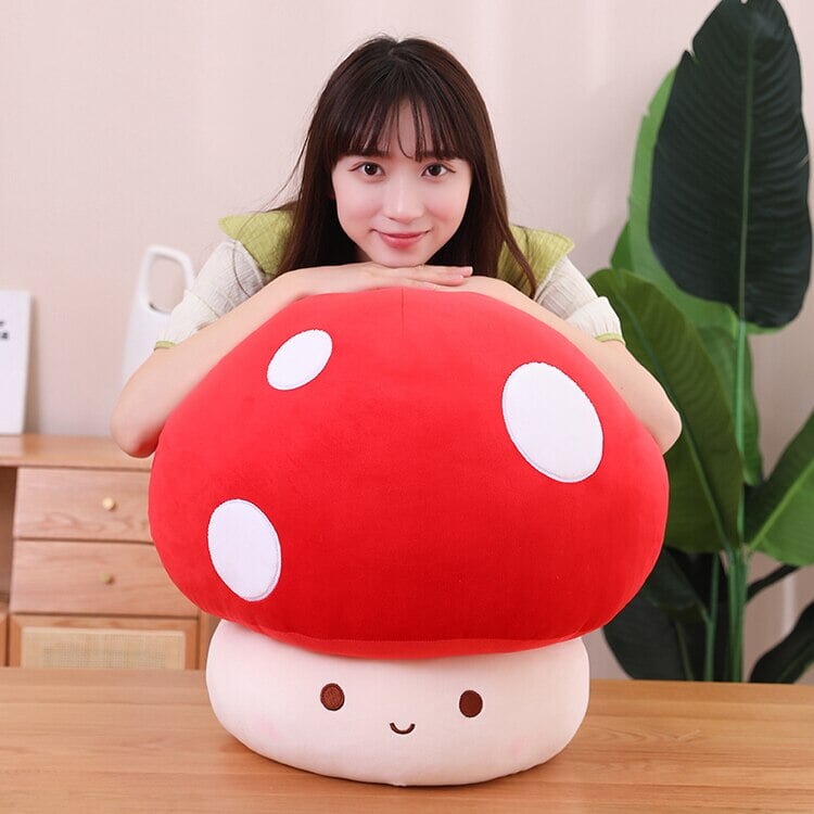 Kawaii Red Brown White Mushroom Plushie Family - Kawaiies - Adorable - Cute - Plushies - Plush - Kawaii