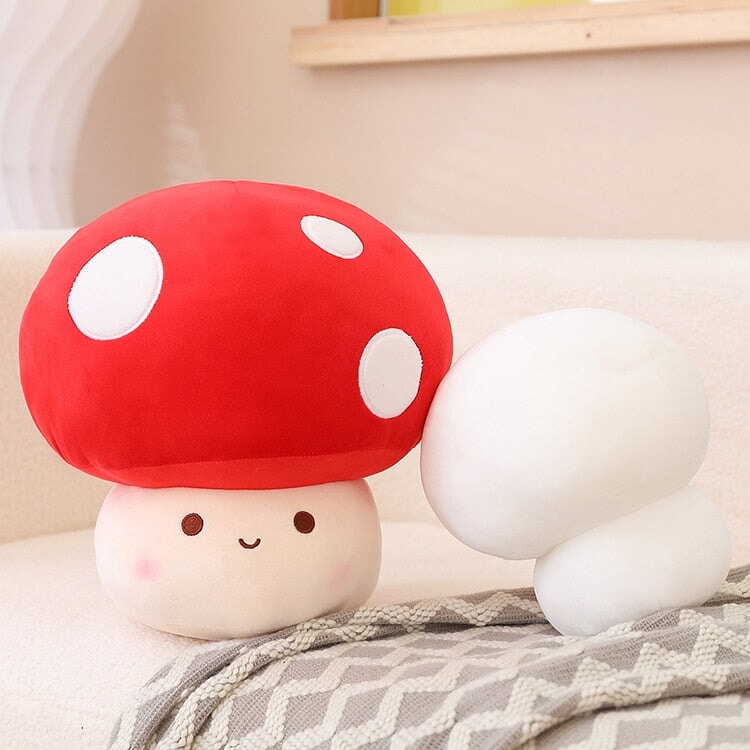 Kawaii Red Brown White Mushroom Plushie Family - Kawaiies - Adorable - Cute - Plushies - Plush - Kawaii