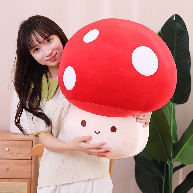 Kawaii Red Brown White Mushroom Plushie Family - Kawaiies - Adorable - Cute - Plushies - Plush - Kawaii