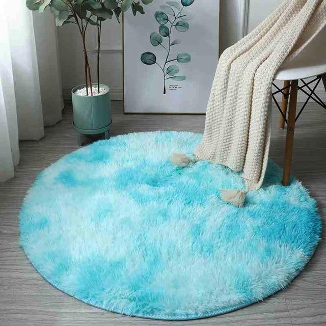 Kawaii Soft Faux Fur Round Rainbow Rug - Kawaiies - Adorable - Cute - Plushies - Plush - Kawaii