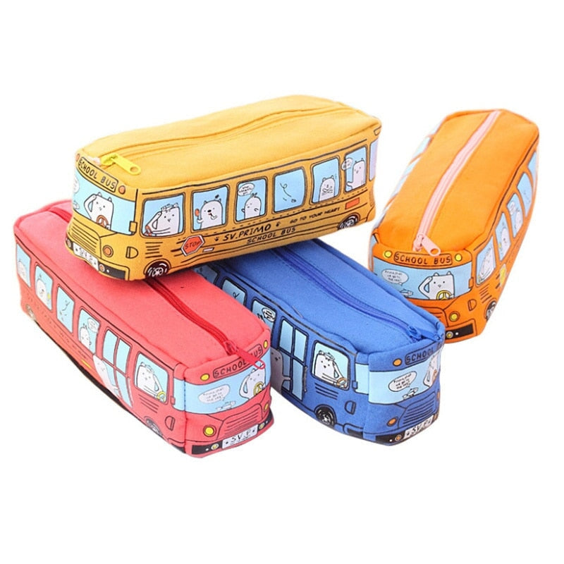 Kawaii School Bus Pencil Case - Kawaiies - Adorable - Cute - Plushies - Plush - Kawaii
