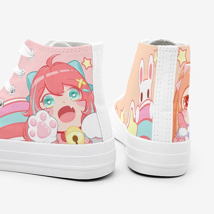 Kawaii School Girl Besties Shooting Star Women's Sneakers Trainers - Kawaiies - Adorable - Cute - Plushies - Plush - Kawaii