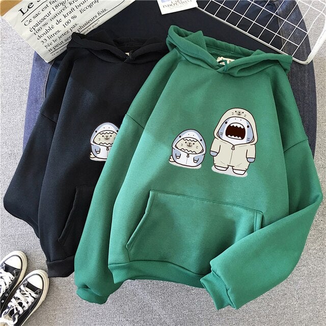 Kawaii Shark & Seal Hoodie - Kawaiies - Adorable - Cute - Plushies - Plush - Kawaii