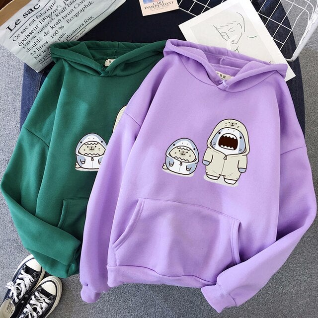 Kawaii Shark & Seal Hoodie - Kawaiies - Adorable - Cute - Plushies - Plush - Kawaii