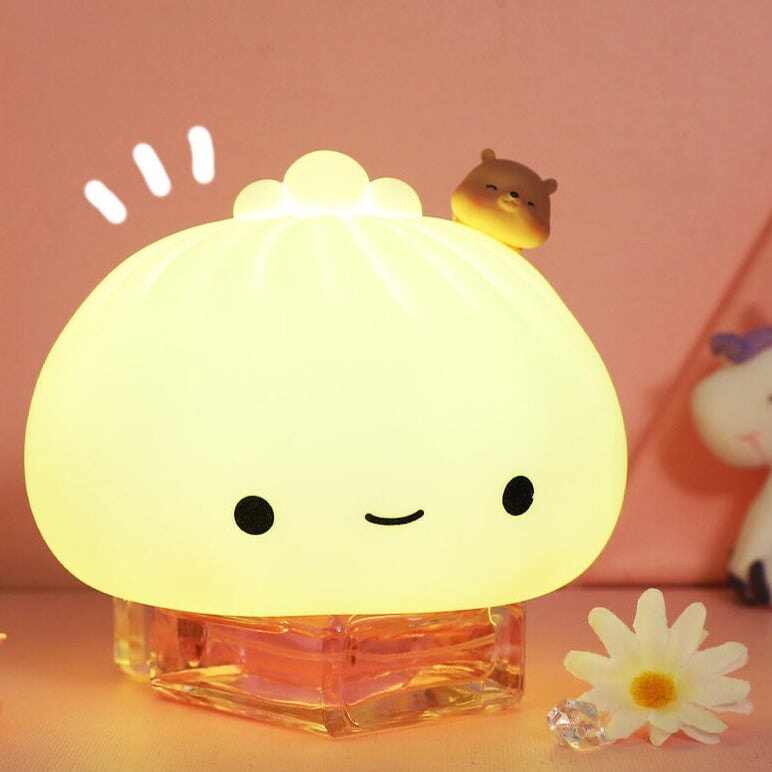 Kawaii Steamed Bao Bun Buddy LED Night Light - Kawaiies - Adorable - Cute - Plushies - Plush - Kawaii