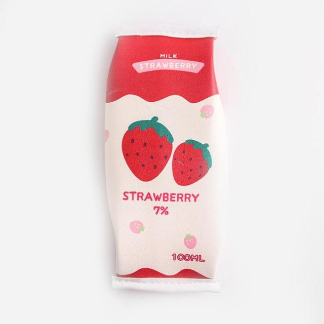 Kawaii Strawberry Milk Bag Pouch Pencil Case - Kawaiies - Adorable - Cute - Plushies - Plush - Kawaii
