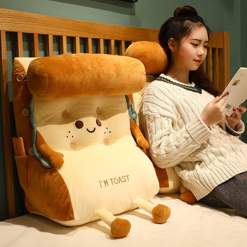 Kawaii Toasted Bread Back Support Plushie - Kawaiies - Adorable - Cute - Plushies - Plush - Kawaii