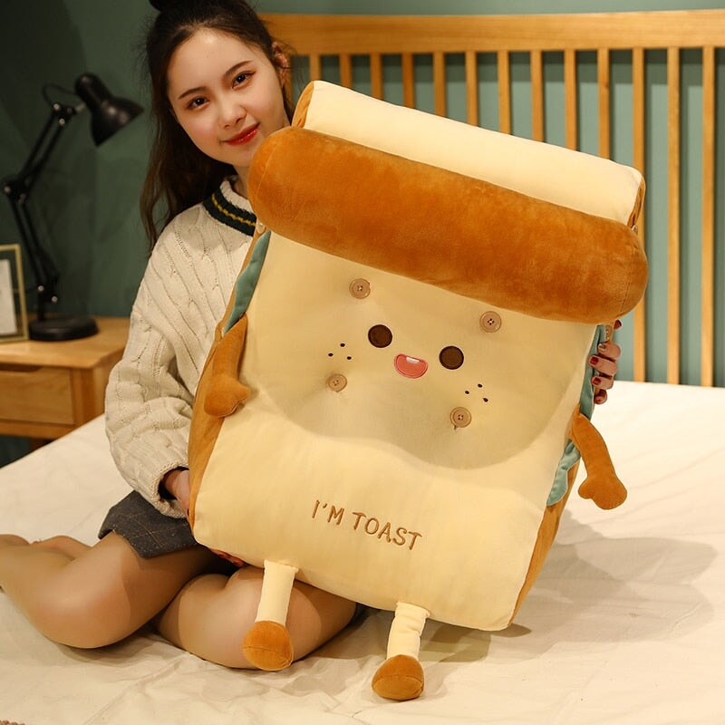 Kawaii Toasted Bread Back Support Plushie - Kawaiies - Adorable - Cute - Plushies - Plush - Kawaii