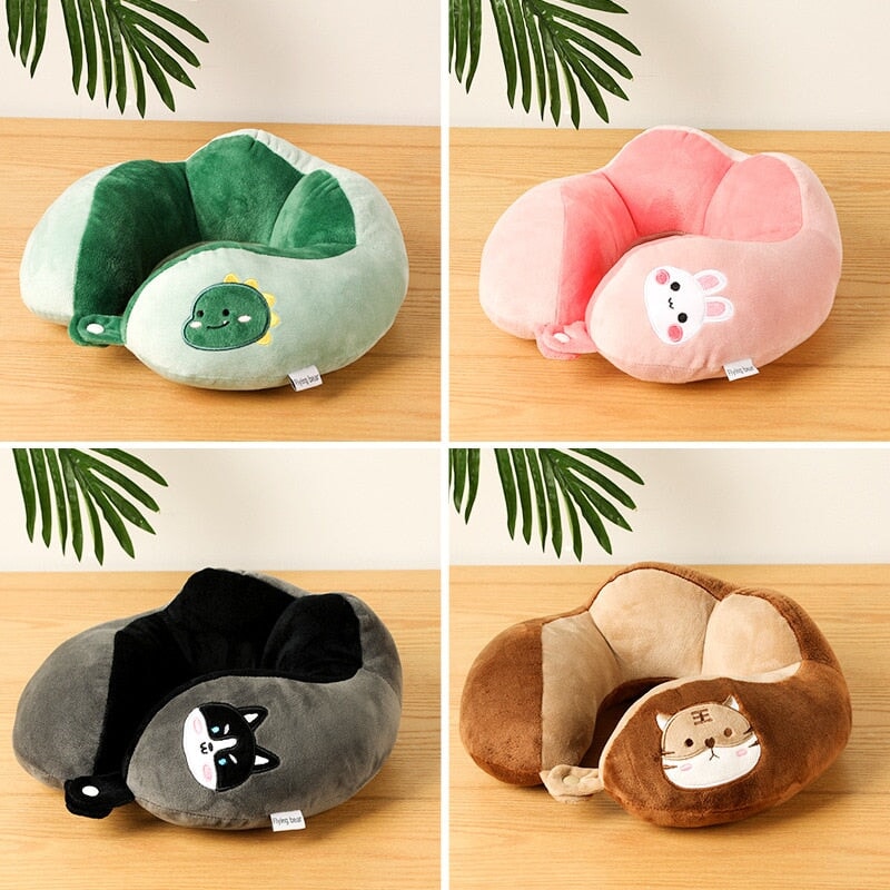 Kawaii Travel Neck Support Pillow Dino Tiger Dog Bunny Plushie - Kawaiies - Adorable - Cute - Plushies - Plush - Kawaii