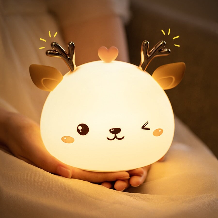 Kawaii Winking Reindeer Head LED Night Light - Kawaiies - Adorable - Cute - Plushies - Plush - Kawaii