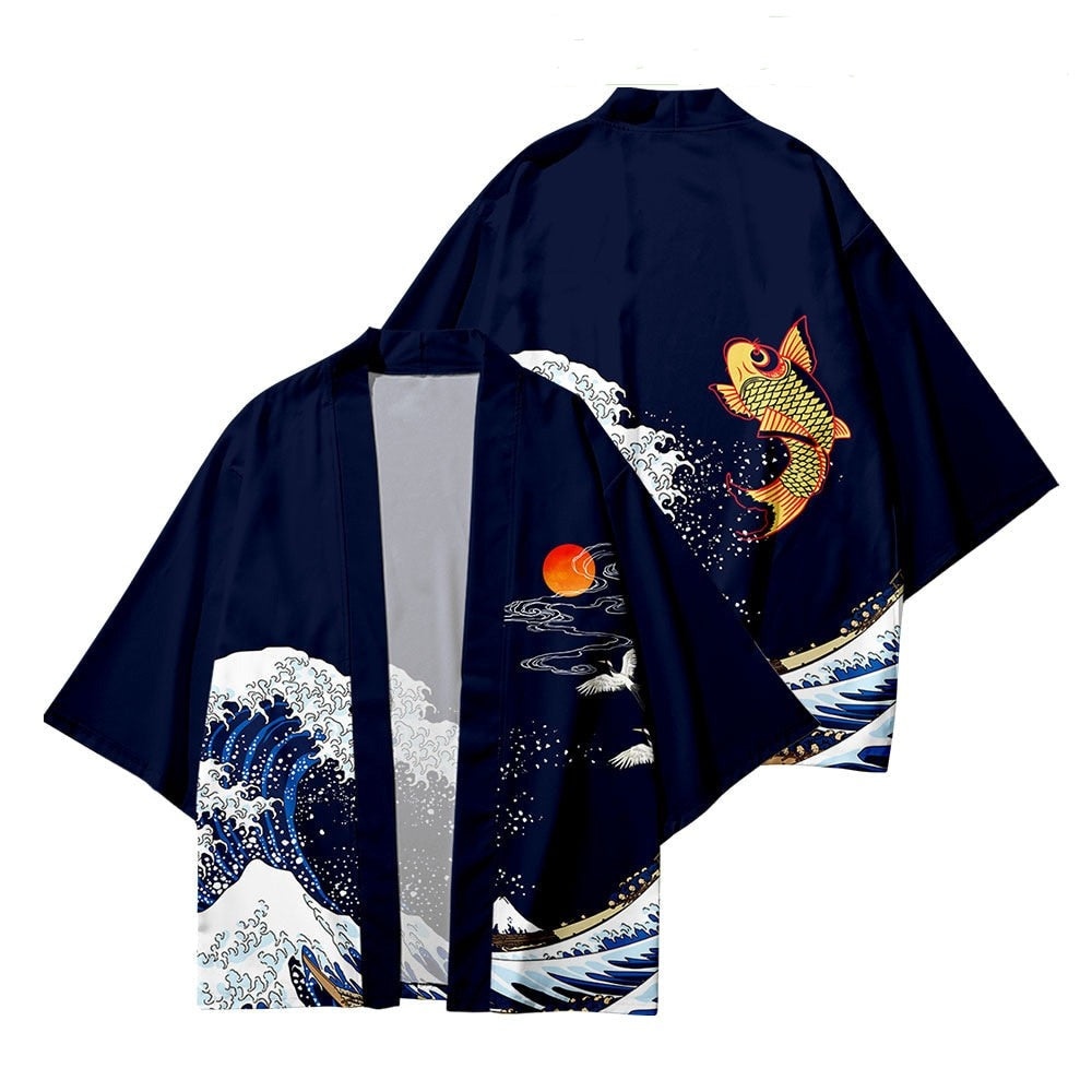 Kimono Japanese Great Wave and Mighty Koi - Kawaiies - Adorable - Cute - Plushies - Plush - Kawaii