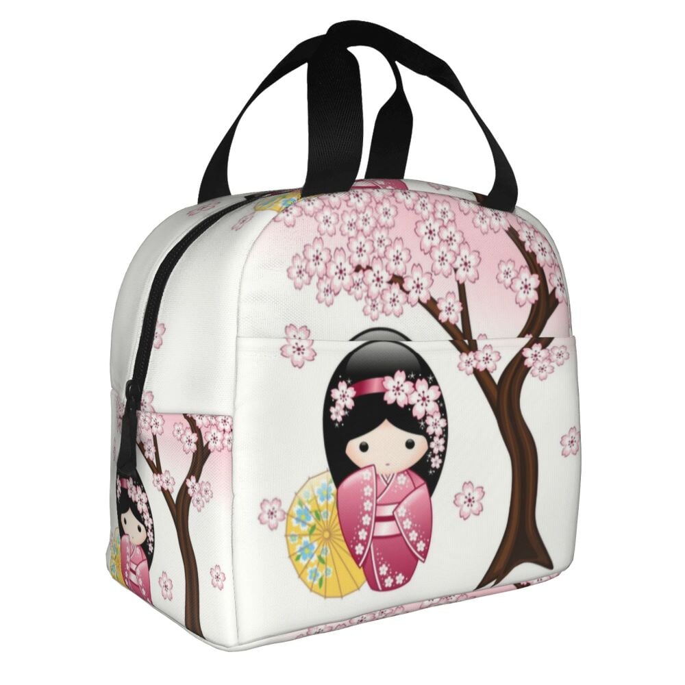 kawaiies-softtoys-plushies-kawaii-plush-Kokeshi Doll Sakura Lunch Bag Bag 