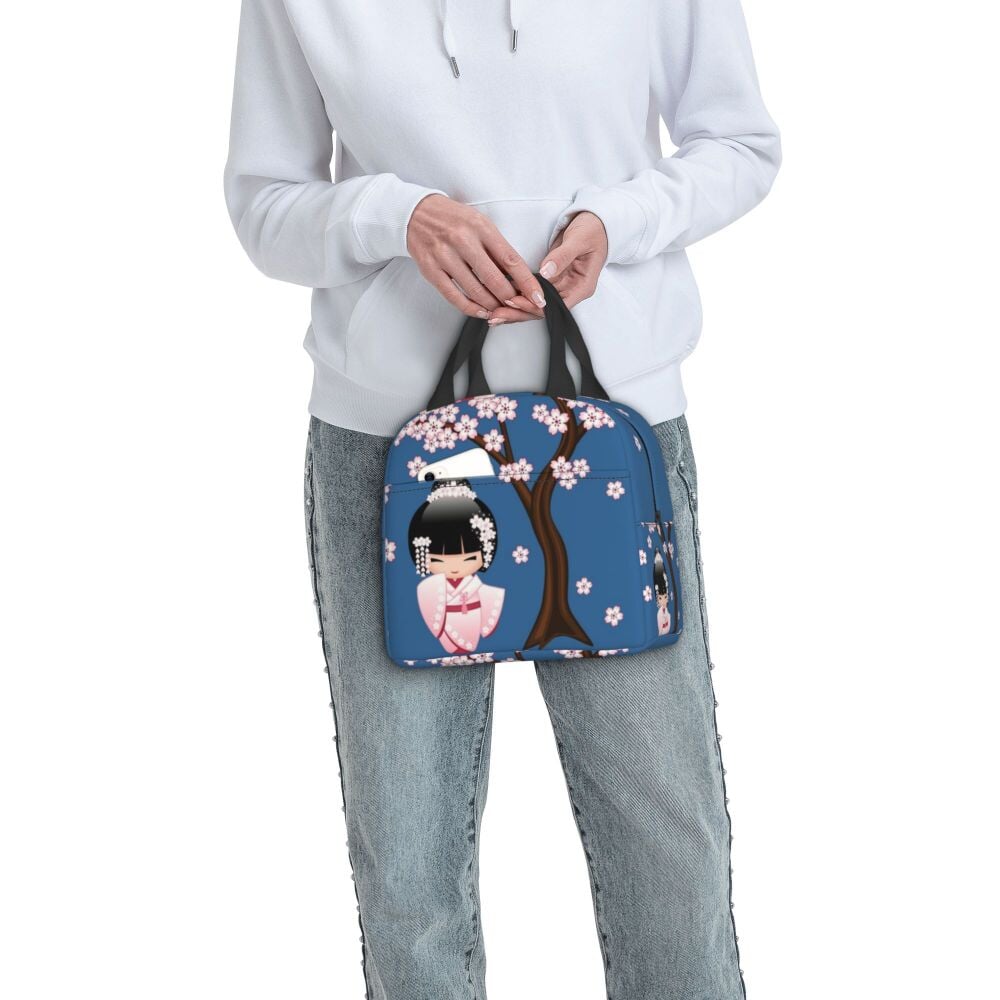 kawaiies-softtoys-plushies-kawaii-plush-Kokeshi Doll Sakura Lunch Bag Bag 