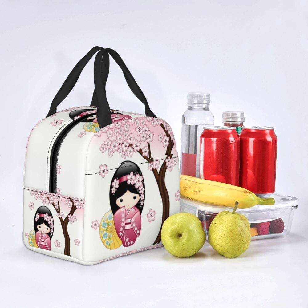 kawaiies-softtoys-plushies-kawaii-plush-Kokeshi Doll Sakura Lunch Bag Bag 