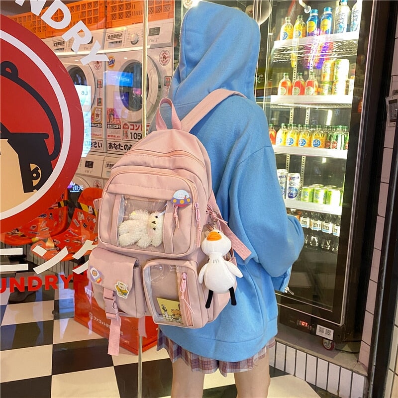 Large Functional Waterproof Kawaii Backpack - Kawaiies - Adorable - Cute - Plushies - Plush - Kawaii