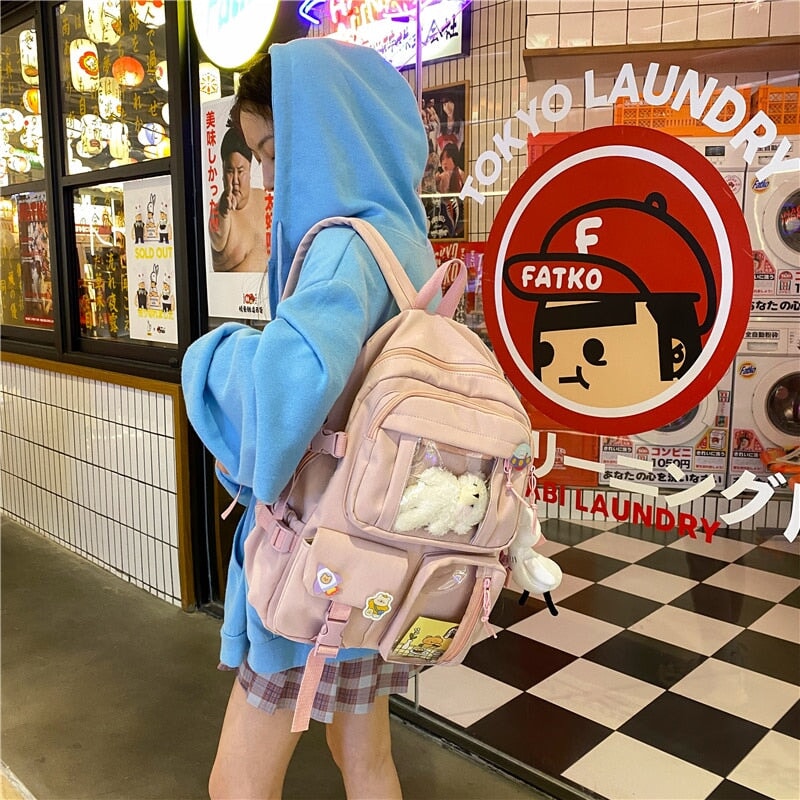 Large Functional Waterproof Kawaii Backpack - Kawaiies - Adorable - Cute - Plushies - Plush - Kawaii