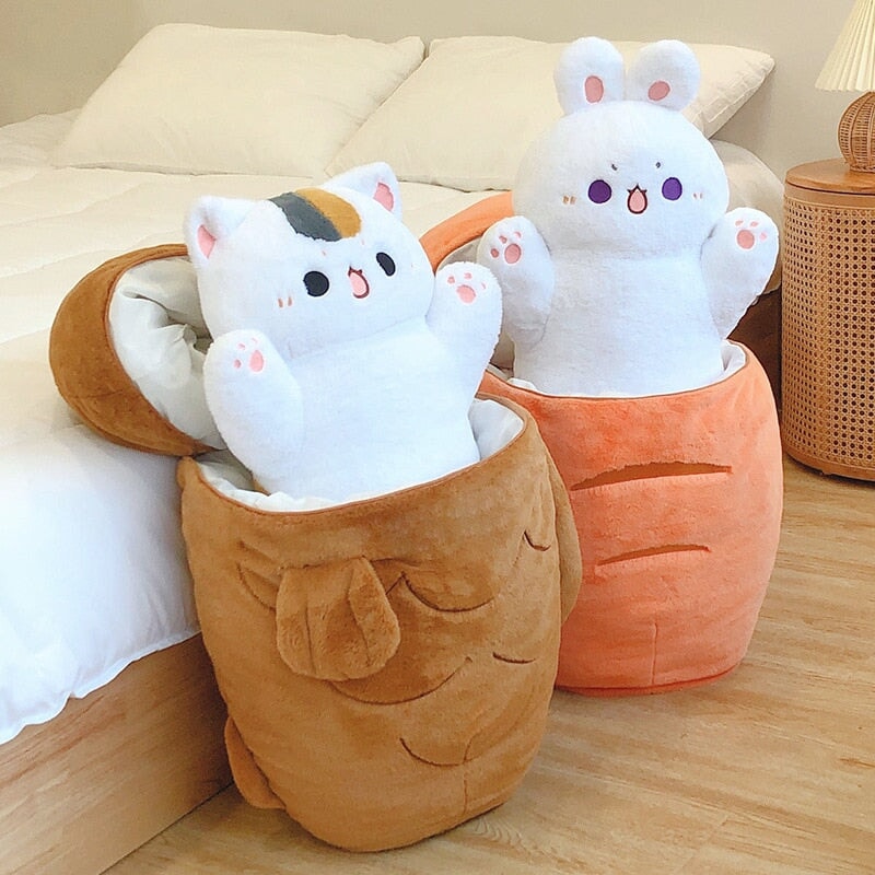 Large Kawaii Taiyaki Bone Carrot Animal Plushie Collection Kawaiies