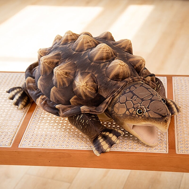 kawaiies-softtoys-plushies-kawaii-plush-Large Lifelike Snapping Turtle Plushie | NEW Soft toy Dark 