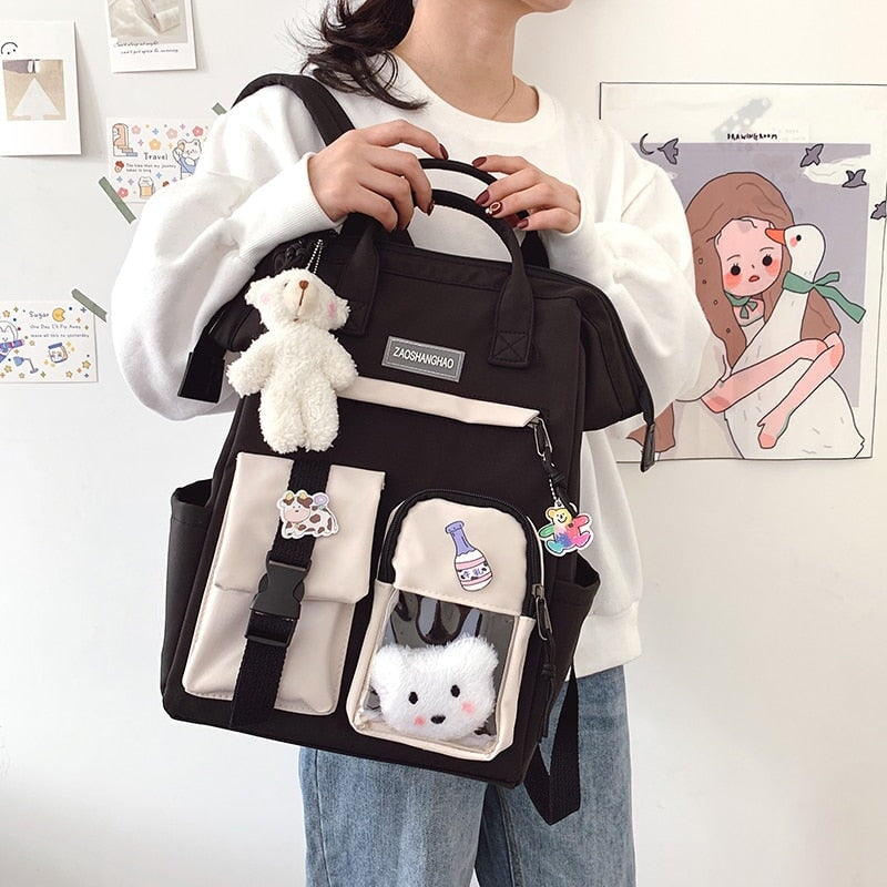 Large Pastel Waterproof Backpack Handbag - Kawaiies - Adorable - Cute - Plushies - Plush - Kawaii