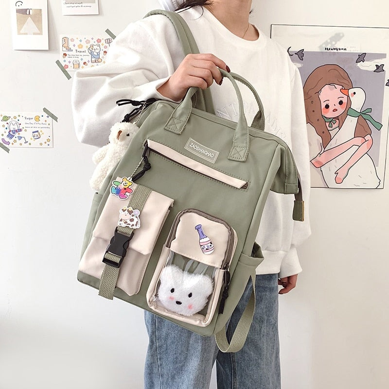 Large Pastel Waterproof Backpack Handbag - Kawaiies - Adorable - Cute - Plushies - Plush - Kawaii