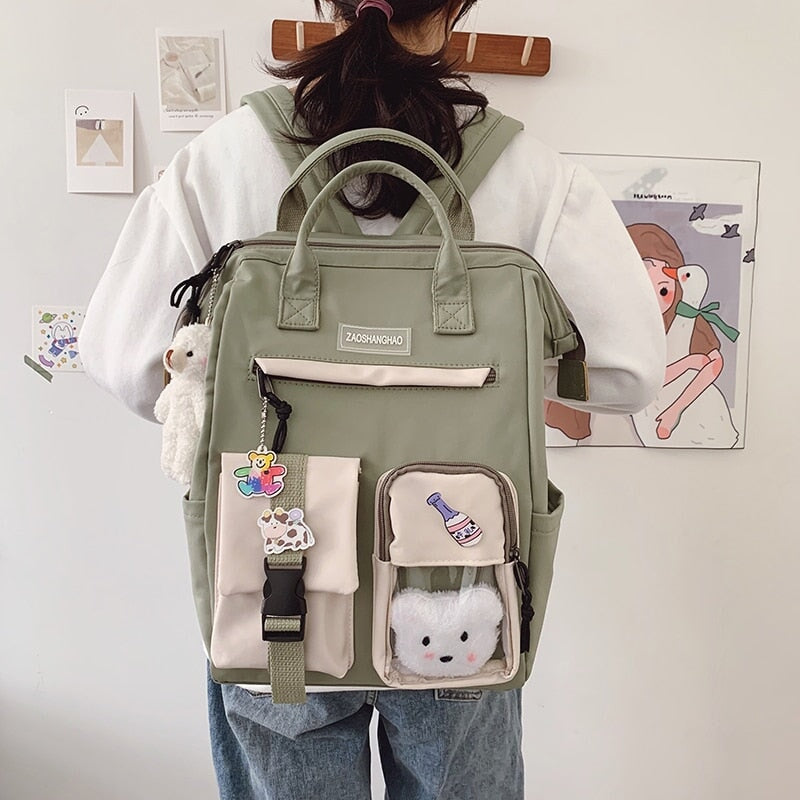 Large Pastel Waterproof Backpack Handbag - Kawaiies - Adorable - Cute - Plushies - Plush - Kawaii
