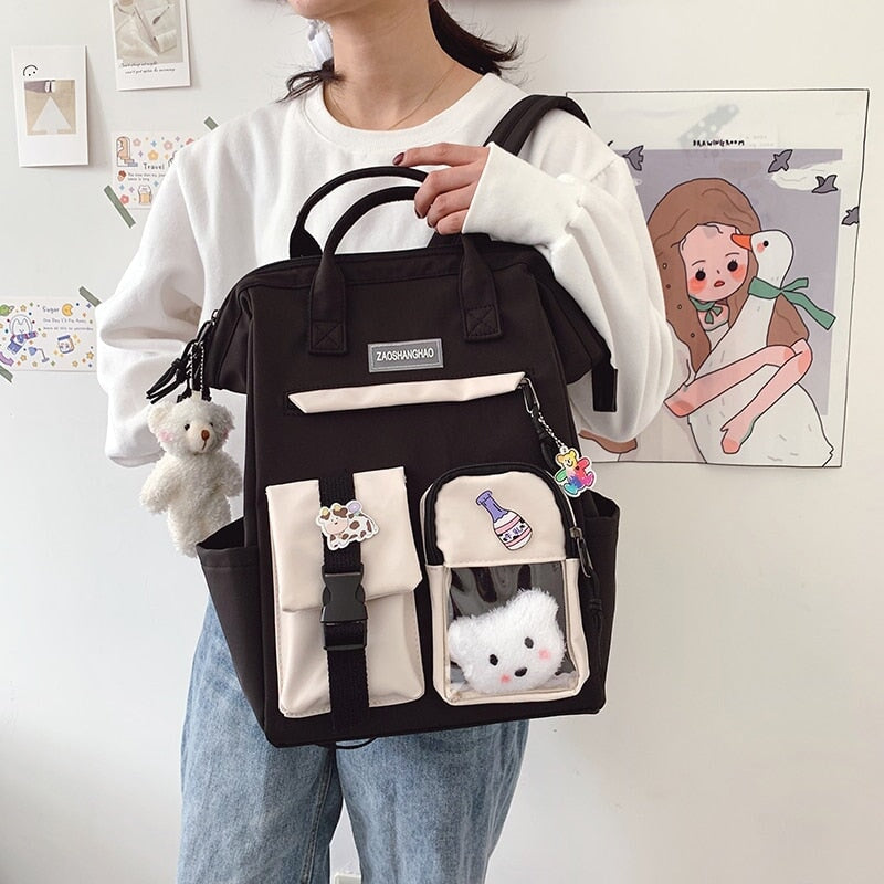 Large Pastel Waterproof Backpack Handbag - Kawaiies - Adorable - Cute - Plushies - Plush - Kawaii