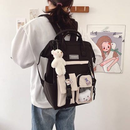 Large Pastel Waterproof Backpack Handbag - Kawaiies - Adorable - Cute - Plushies - Plush - Kawaii