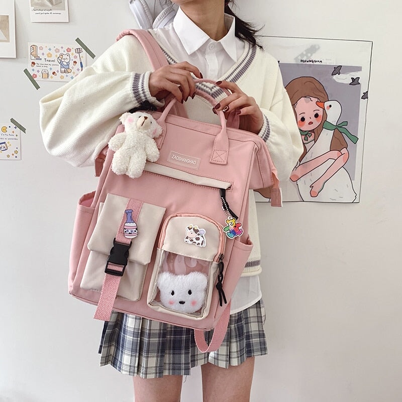Large Pastel Waterproof Backpack Handbag – Kawaiies Large Pastel Waterproof Backpack Handbag – Kawaiies