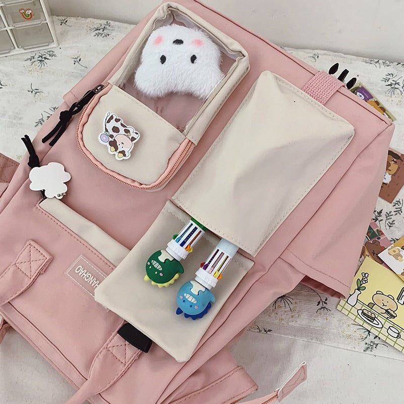 Large Pastel Waterproof Backpack Handbag - Kawaiies - Adorable - Cute - Plushies - Plush - Kawaii